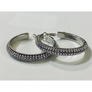 Rhinestone 2" Hoop Earrings NEW